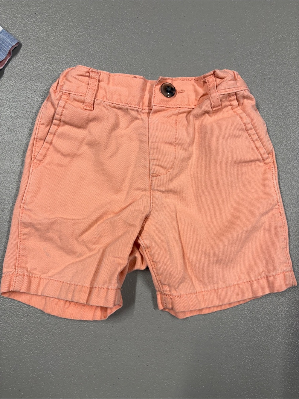 The Children's Place Blue Stripe Button-Up Shirt with Coral Shorts - Picture 4 of 6